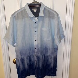 SUN + STONE Light to Dark Blue Ombre Shirt